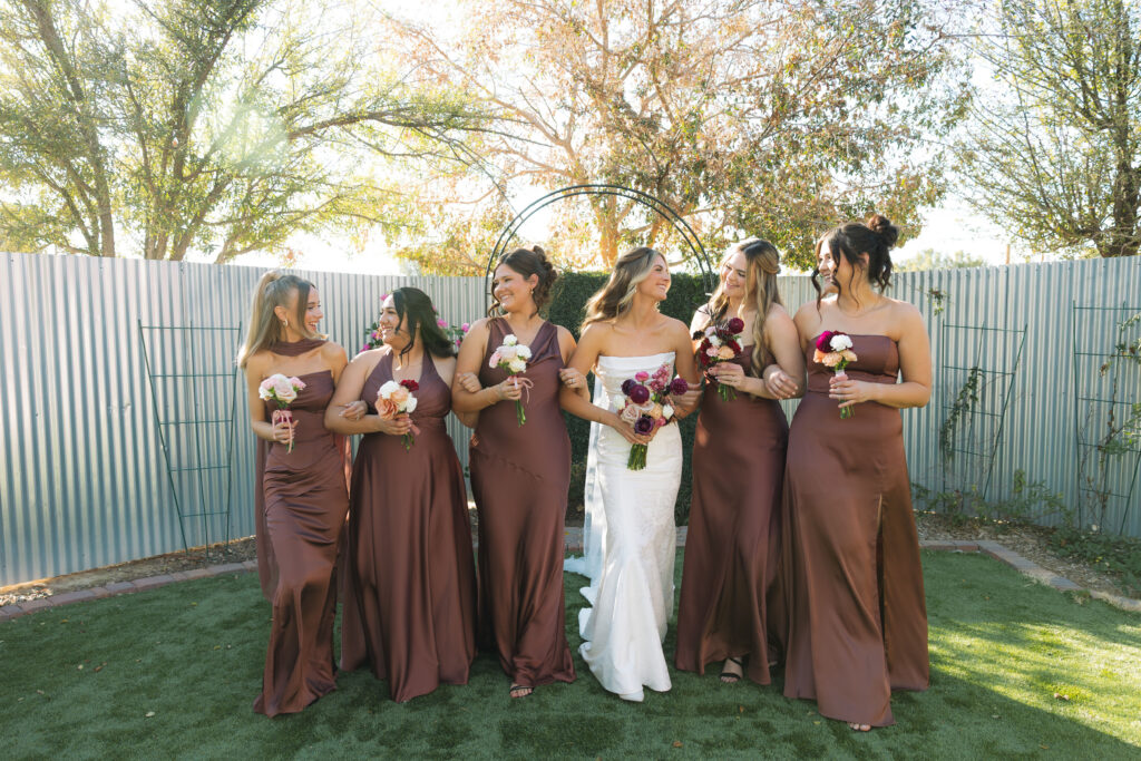 Bridal Party Photos at the Alter at Schnepf Farms Big Red Barn in Queen Creek Arizona