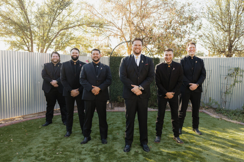 Bridal Party Photos at the Alter at Schnepf Farms Big Red Barn in Queen Creek Arizona