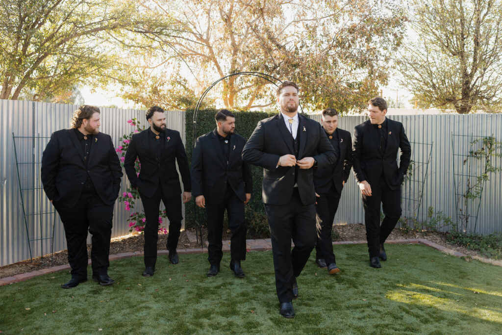 Bridal Party Photos at the Alter at Schnepf Farms Big Red Barn in Queen Creek Arizona