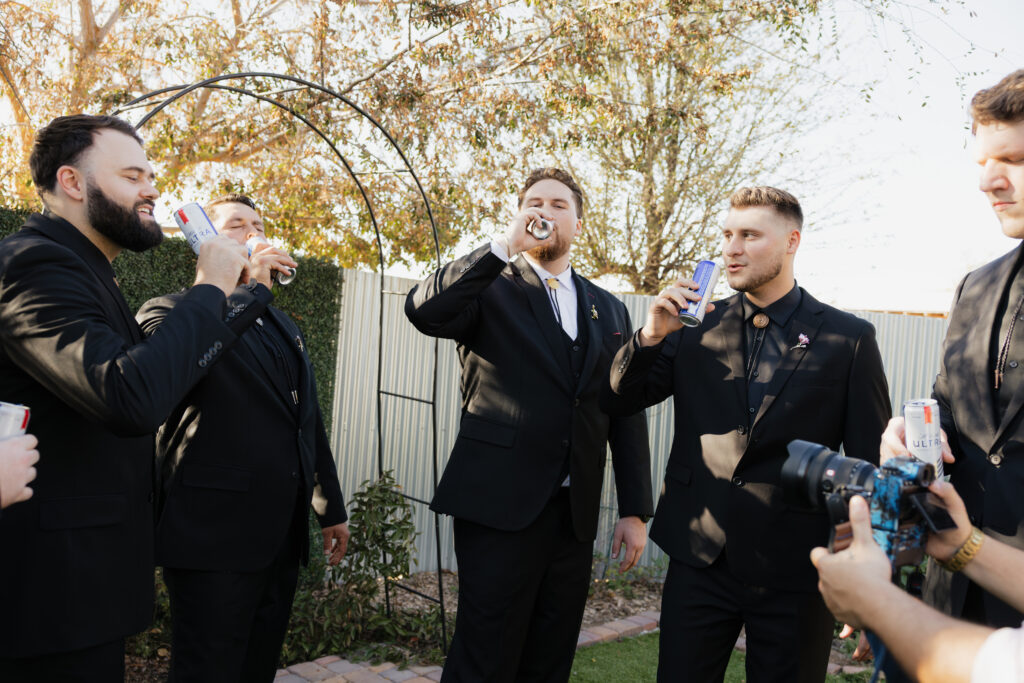 Bridal Party Photos at the Alter at Schnepf Farms Big Red Barn in Queen Creek Arizona