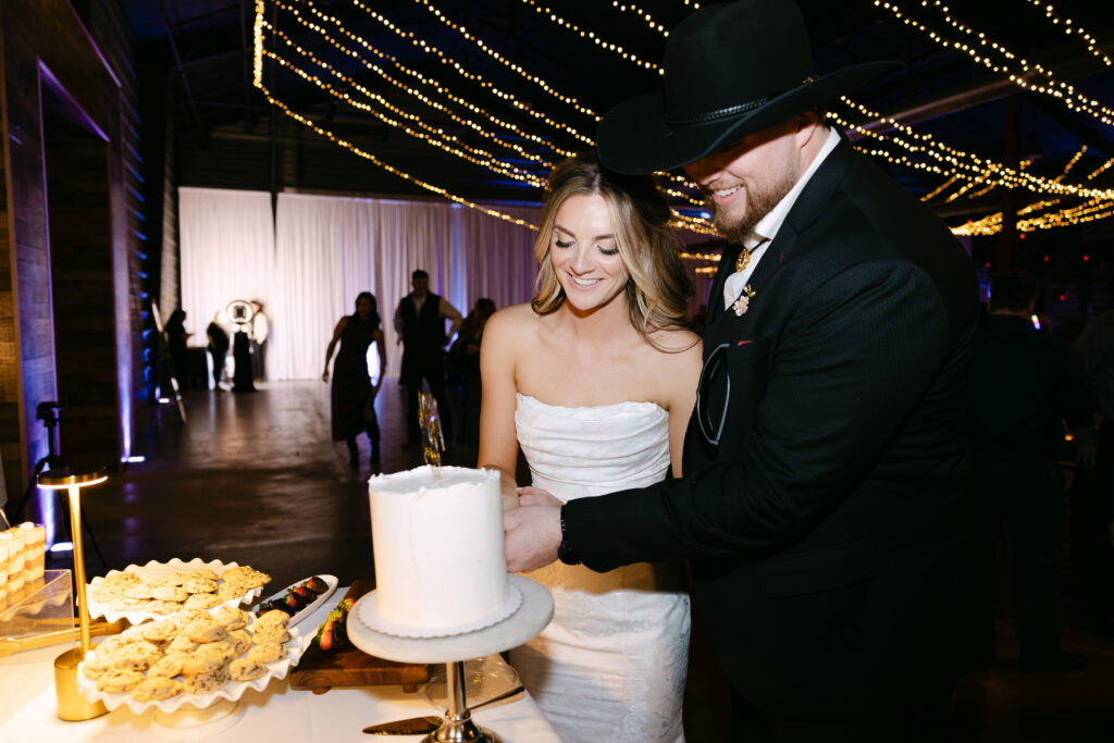 Arizona Wedding Photographer Reception Photos Bride and Groom Cutting Cake
